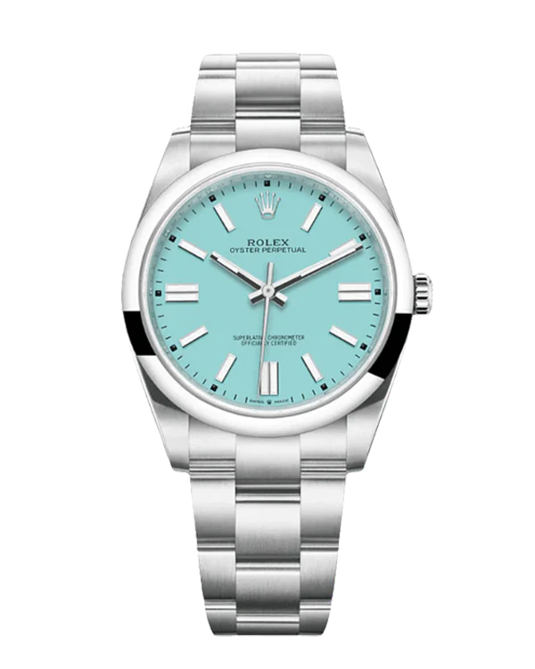 Rolex Oyster Perpetual Turquoise Blue 41mm 124300